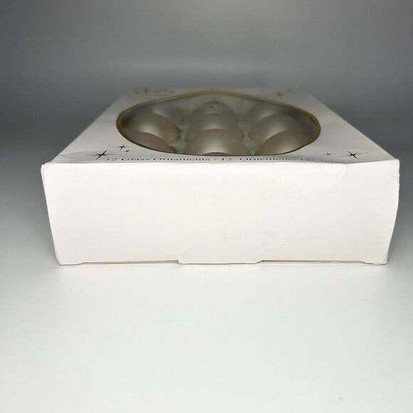 VTG 12ct Sparkling Creations Gold Cream Glass Small Christmas Ornaments 1.75” - Picture 6 of 16